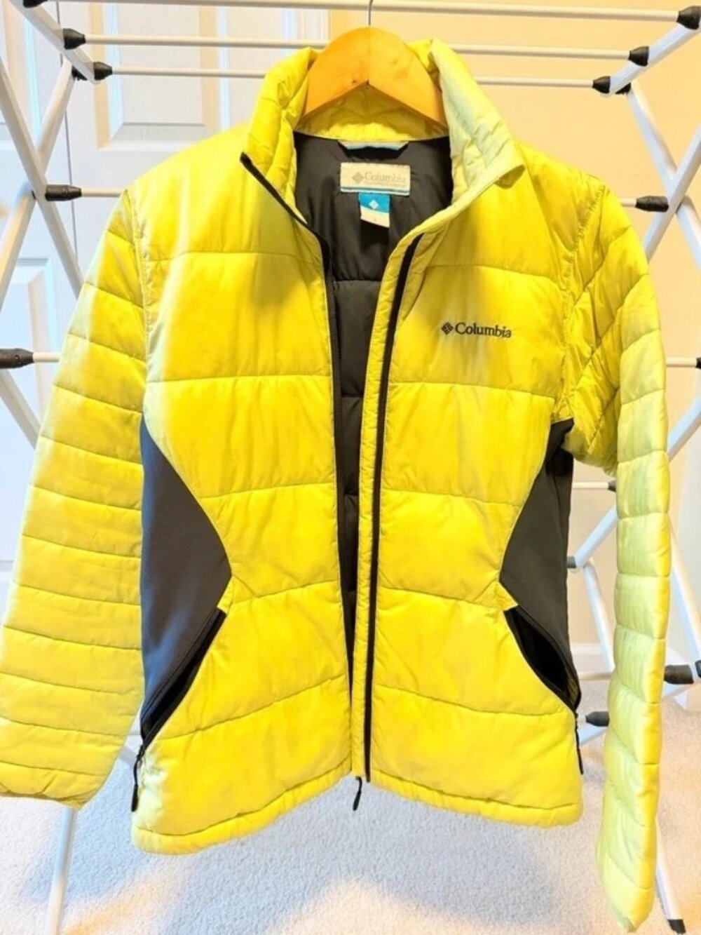 Columbia Womens Lightweight Puffer Jacket Bright Yellow Size S